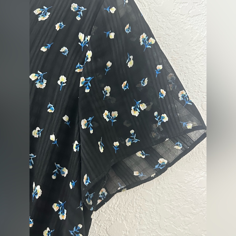 Revolve THE EAST ORDER Ami floral Short Sleeve Mini Black small fall Dress - Picture 8 of 11